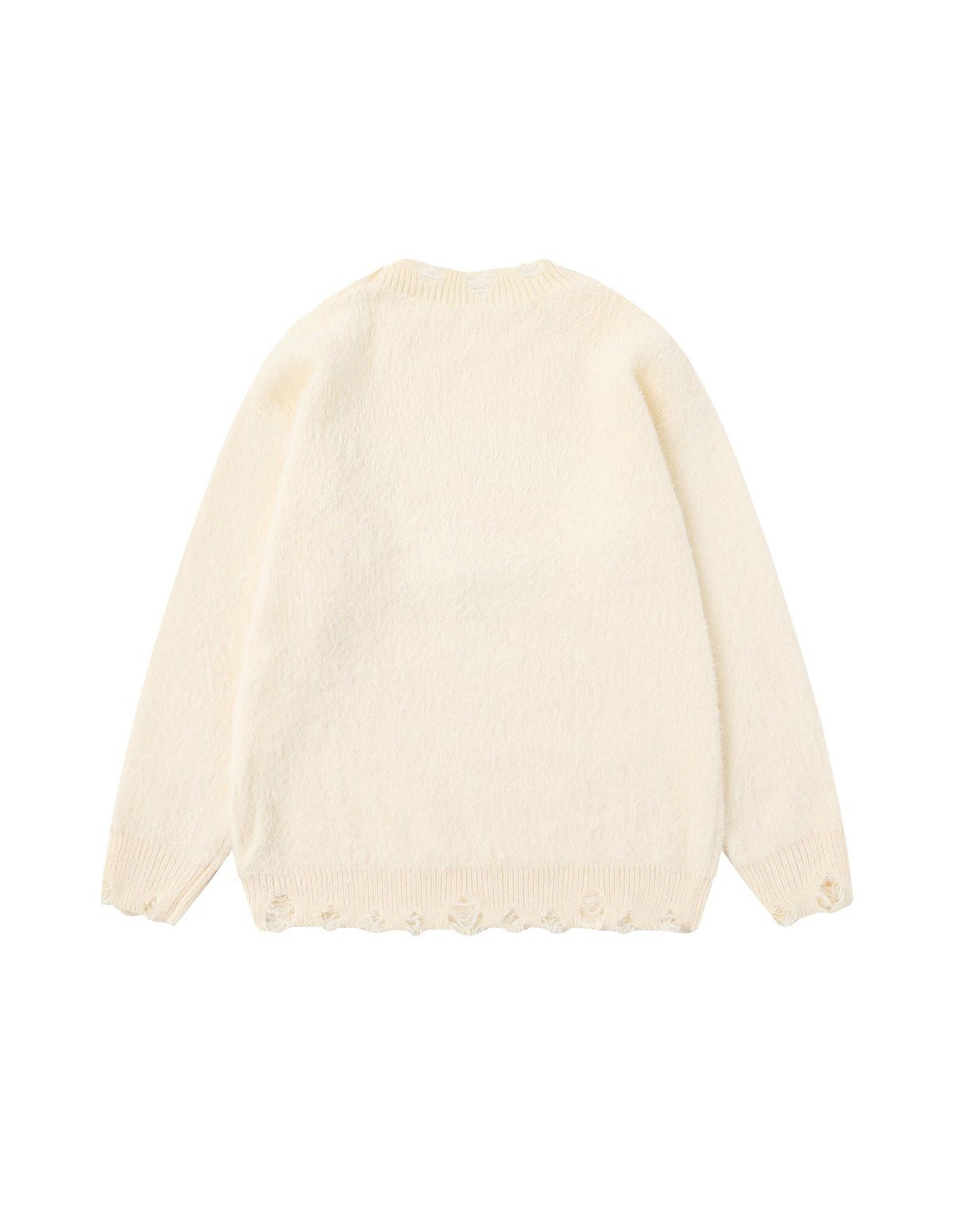 BAKYARDER 3D Bow Crewneck Pullover Sweater