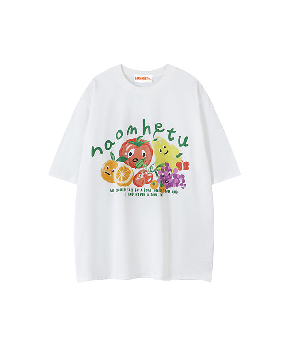 BAKYARDER Vintage Collegiate-Style Cotton Short-Sleeve T-Shirt