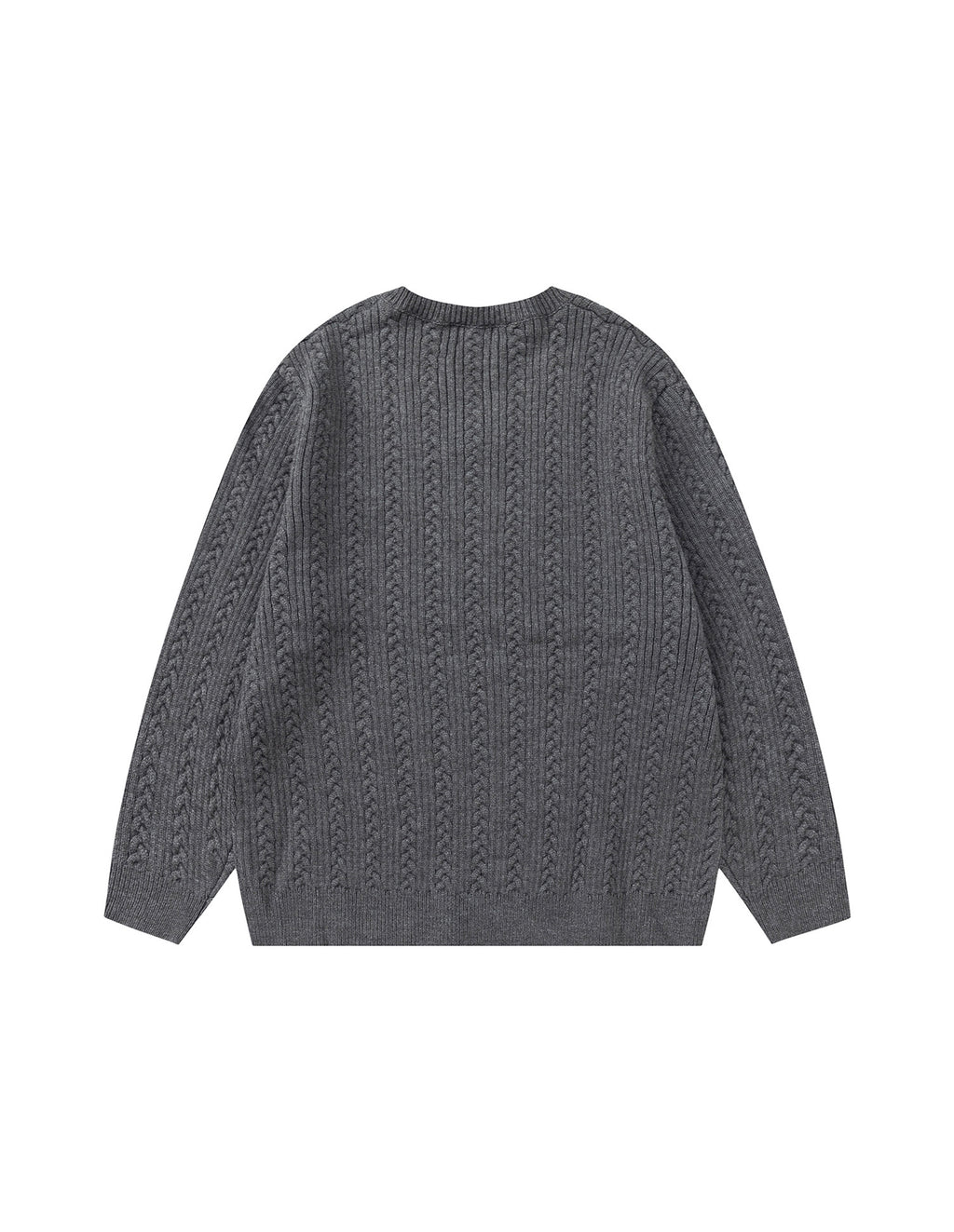 BAKYARDER Vintage V-Neck Cable Knit Pullover Sweater