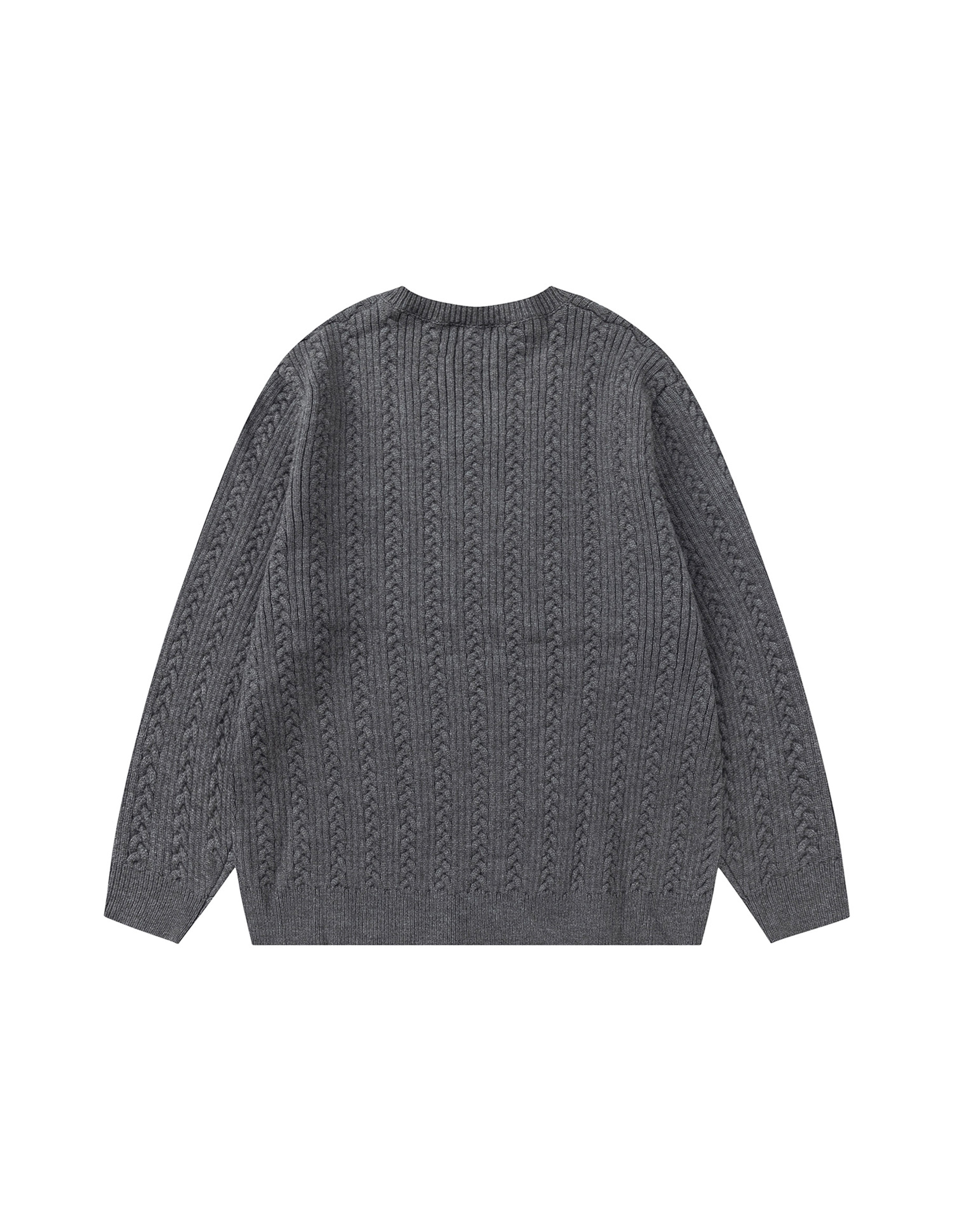 BAKYARDER Vintage V-Neck Cable Knit Pullover Sweater