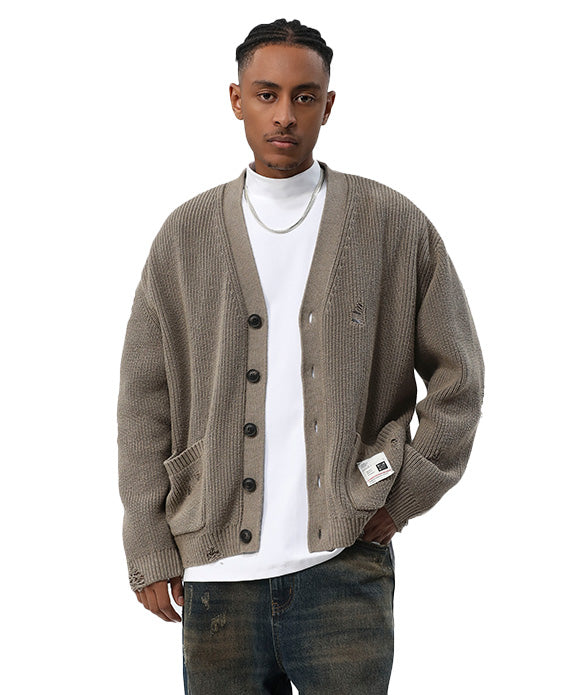 BAKYARDER Vintage Ripped Casual Sweater