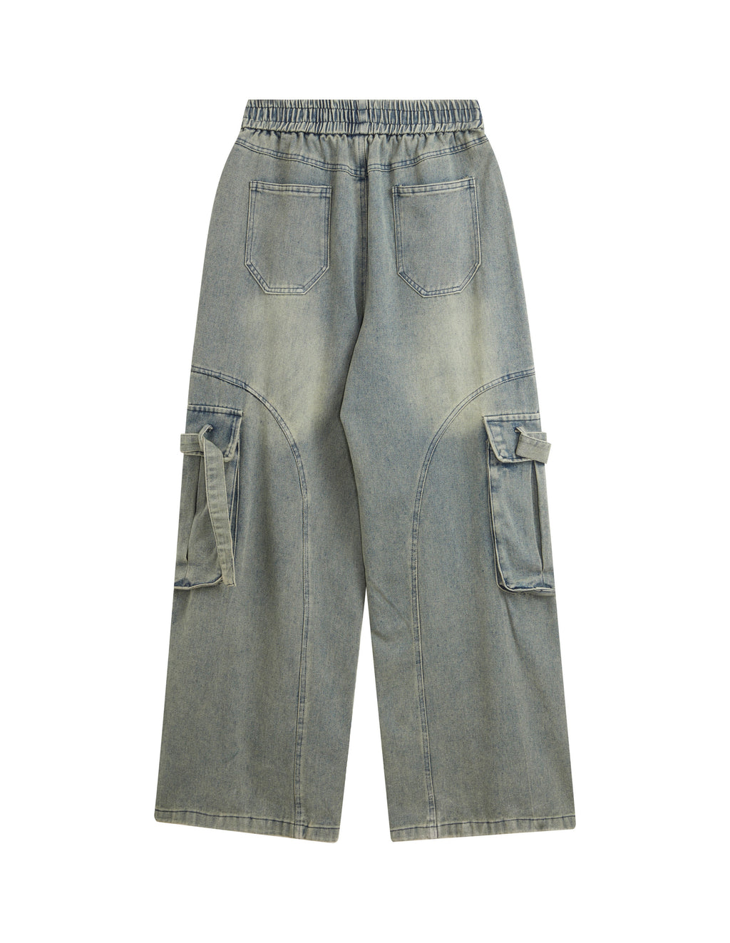 BAKYARDER High Street Distressed and Washed Workwear Denim Pants