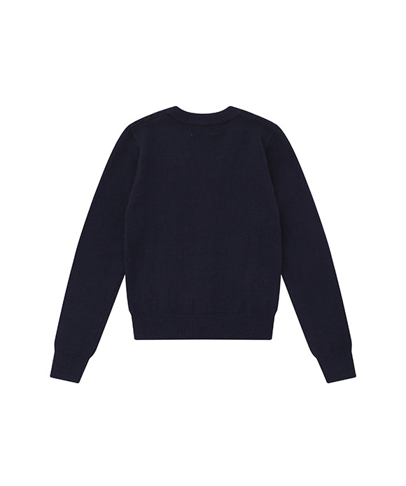 BAKYARDER Women Minimalist Badge Embroidery Cardigan