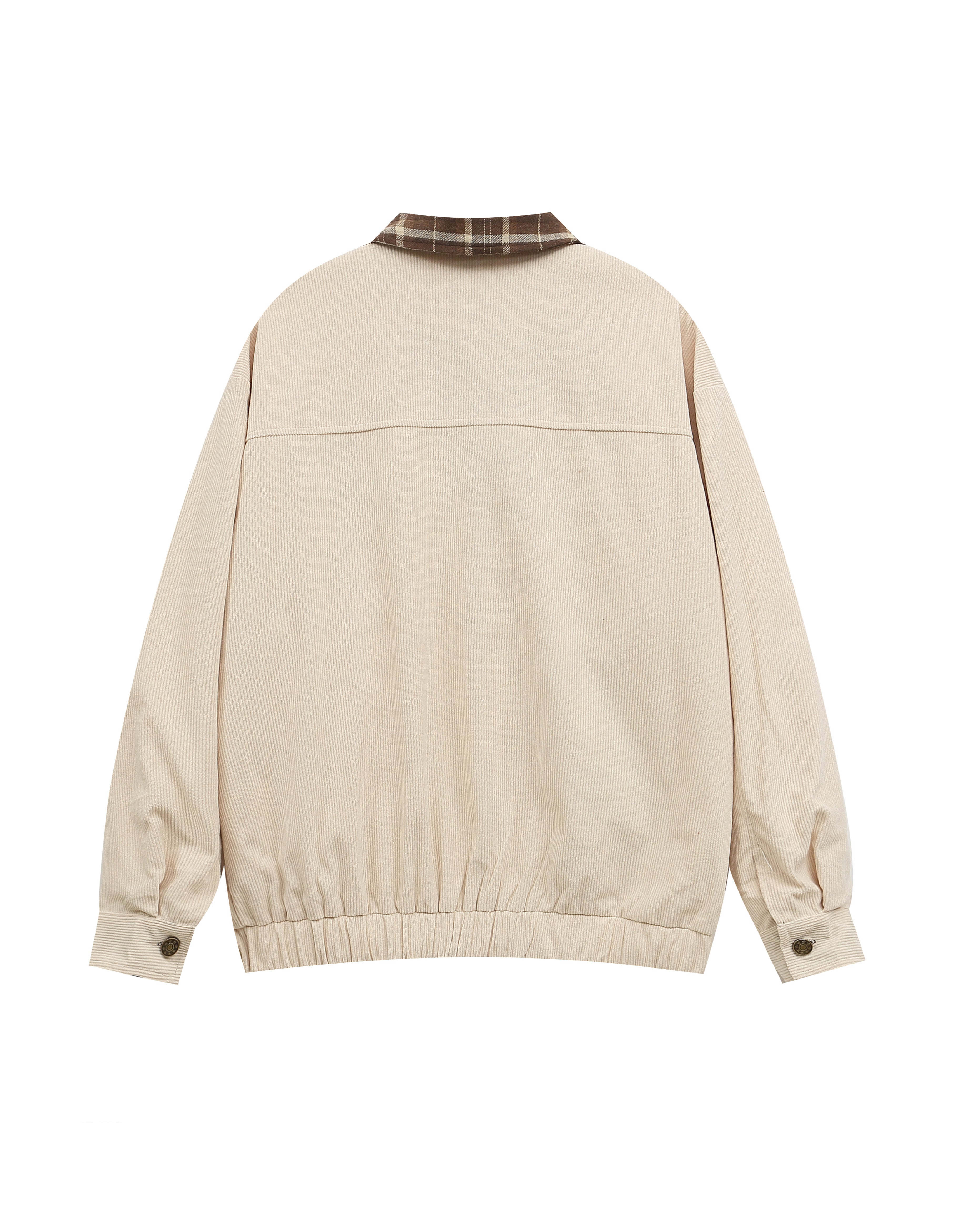 BAKYARDER Vintage Patchwork Plaid Collar Jacket