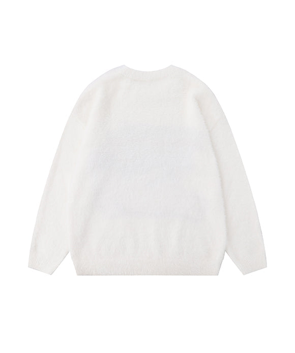 BAKYARDER Vintage Cat Plush Sweater