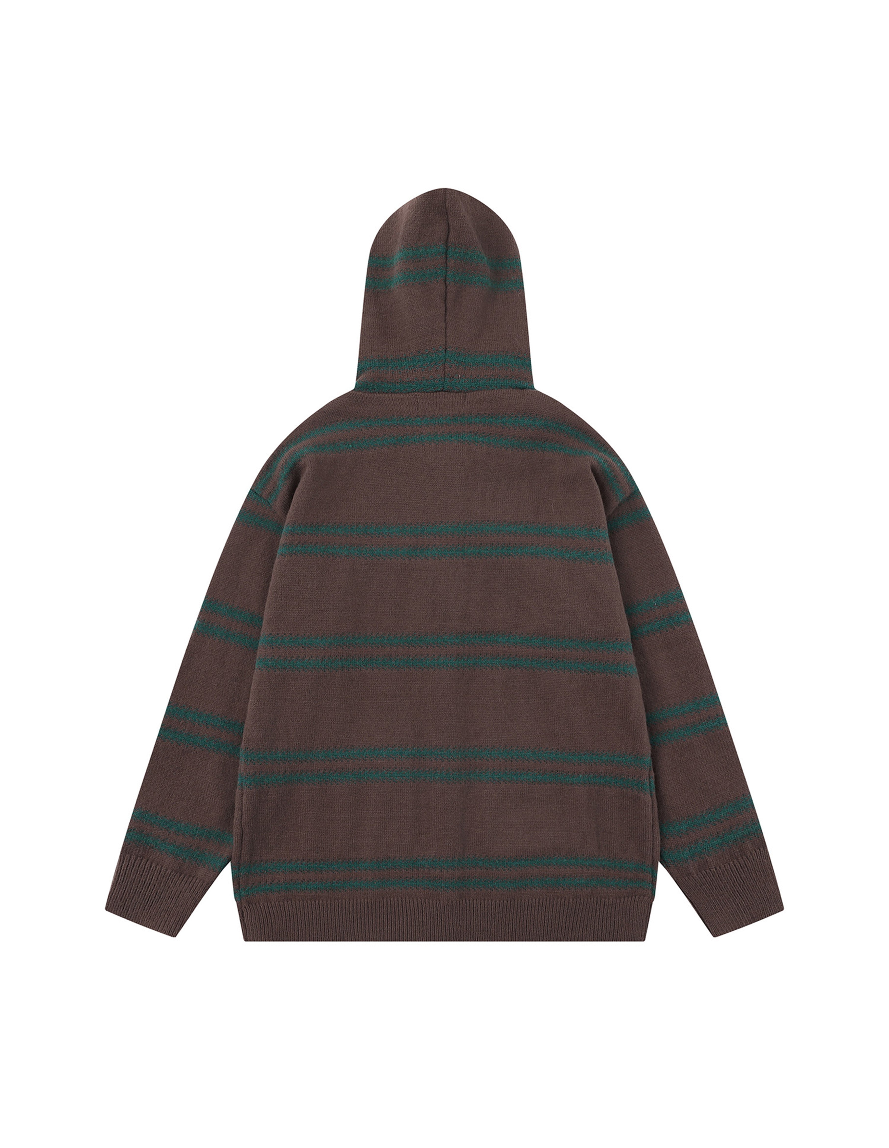 BAKYARDER Vintage Striped Hooded Cardigan Sweater