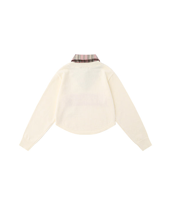 BAKYARDER Women Patchwork Faux Two-piece Sweater