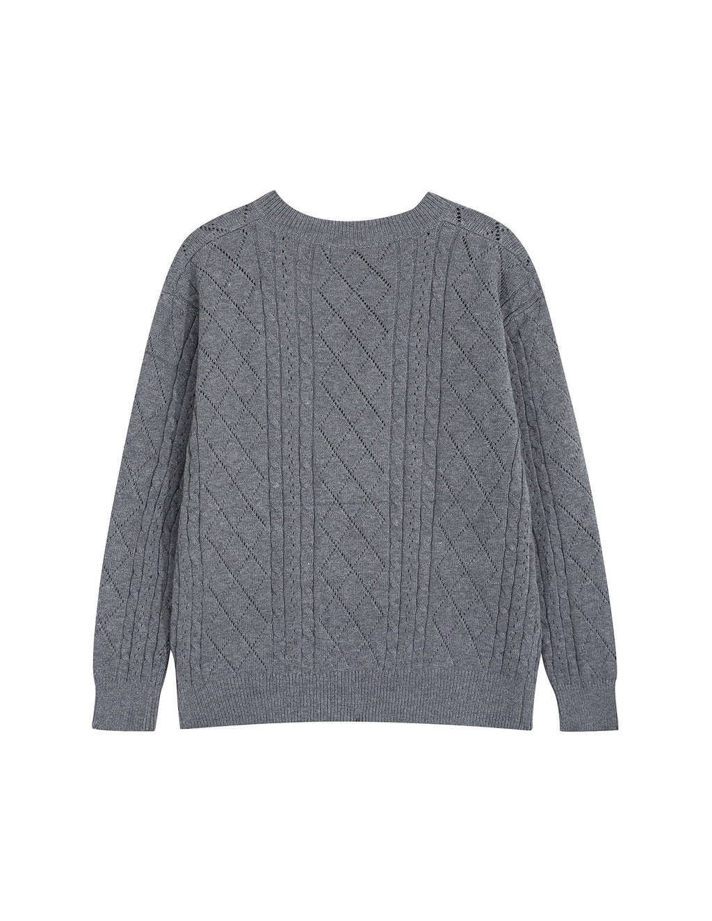 BAKYARDER Vintage V-Neck Cable Knit Pullover Sweater