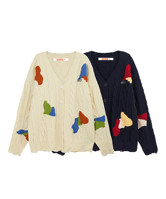 BAKYARDER Vintage Jacquard Cardigan Sweater