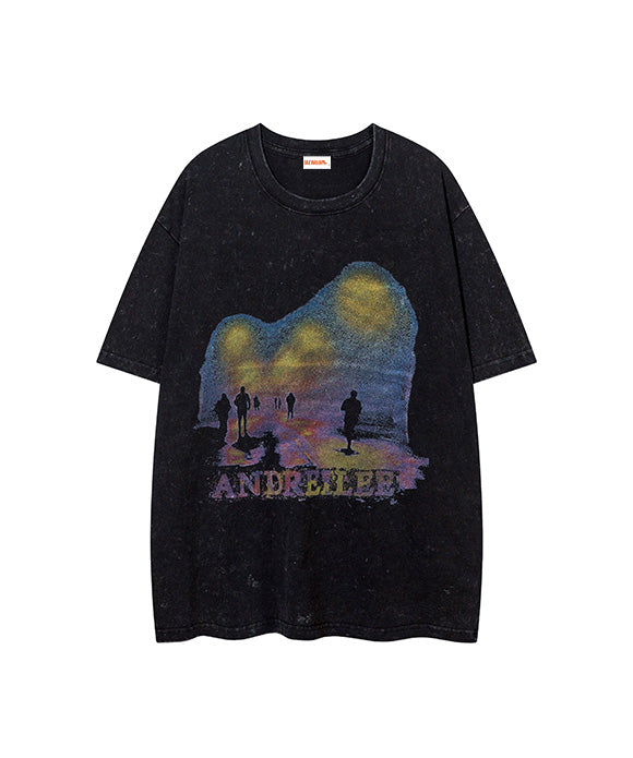 BAKYARDER  Cartoon Foam Printed Short Sleeve T-shirt