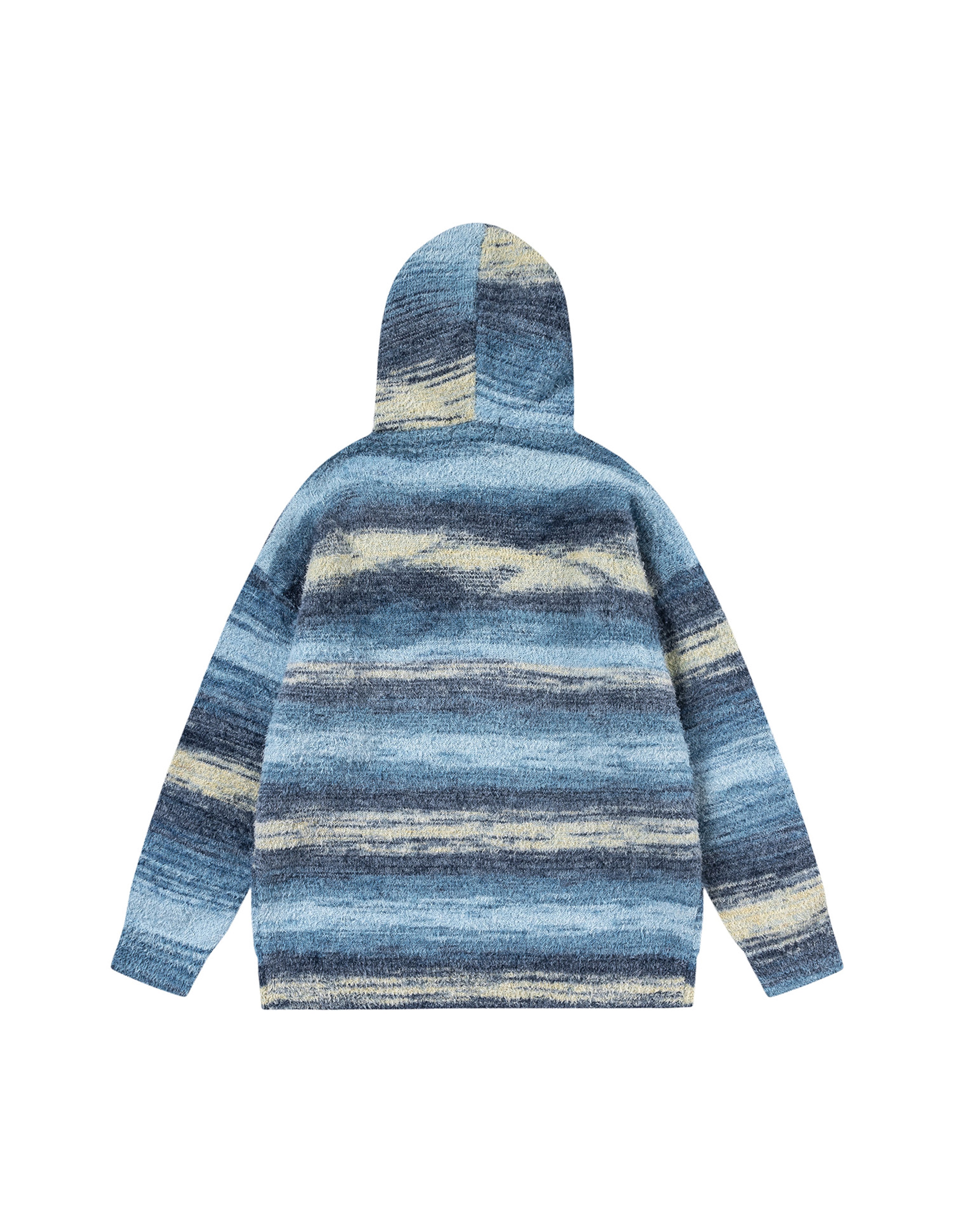 BAKYARDER Vintage Striped Hoodie Zip-Up Cardigan Sweater