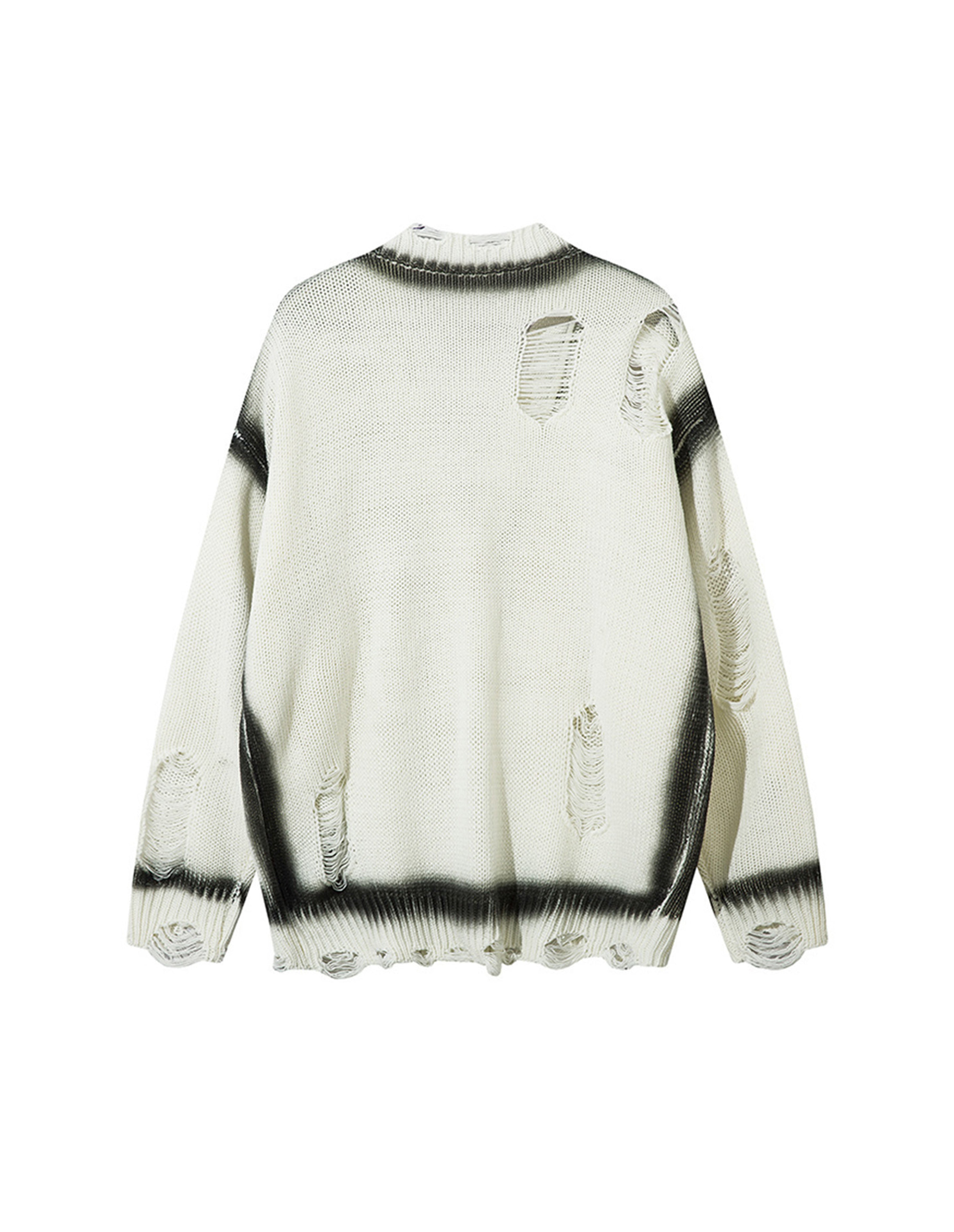 BAKYARDER Vintage Spray‑Paint Distressed Cardigan