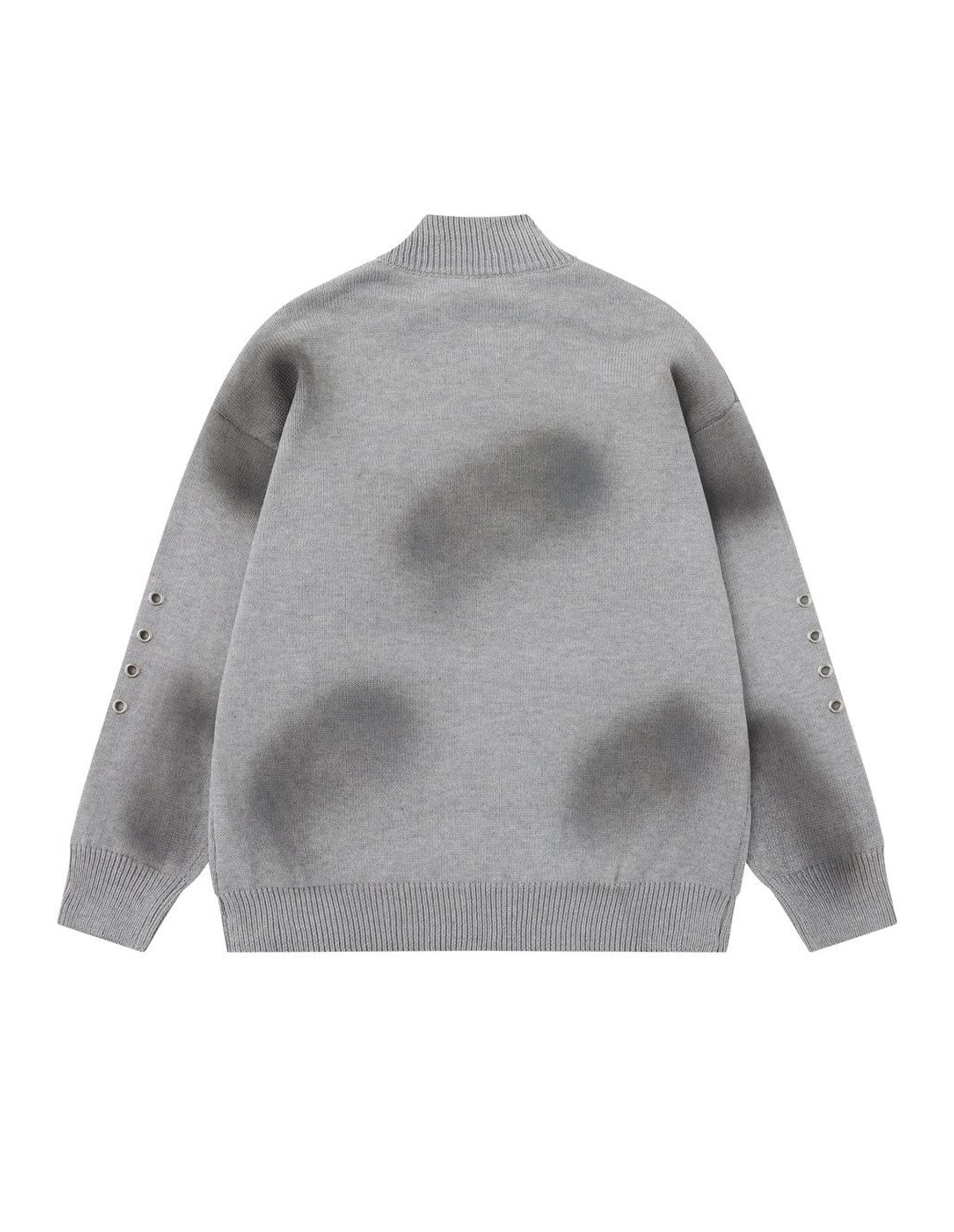 BAKYARDER Vintage Number Print Spray Cardigan Sweater