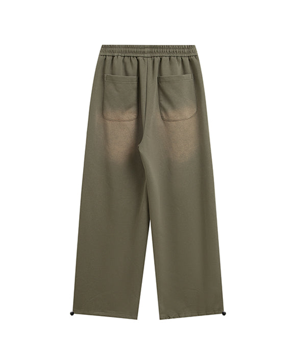 BAKYARDER Washed and Distressed Sporty Casual Pants