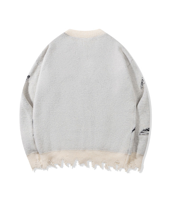 BAKYARDER Vintage Cozy Letter Cardigan Sweater