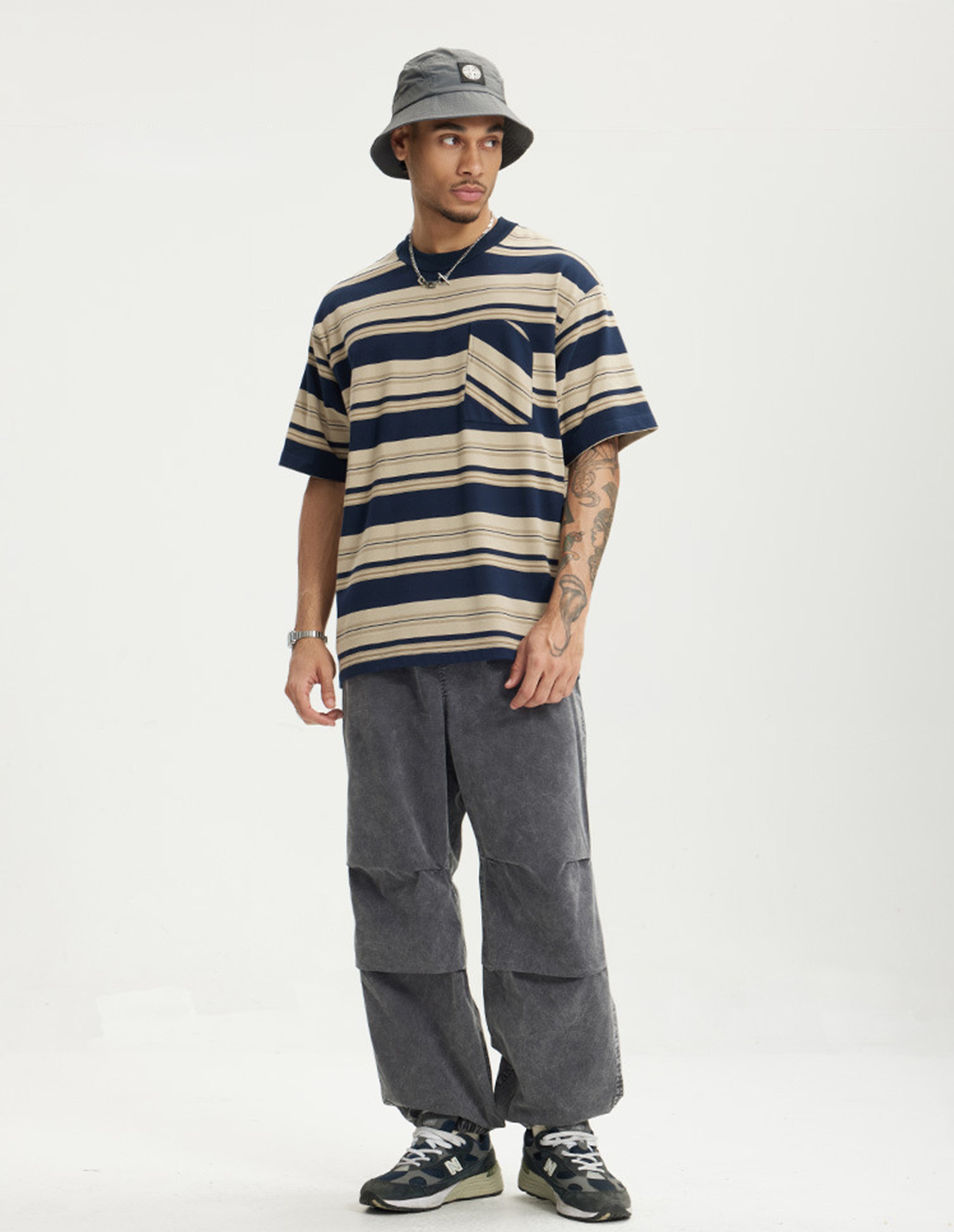 BAKYARDER Vintage Wash Pleated Cargo Jogger Pants
