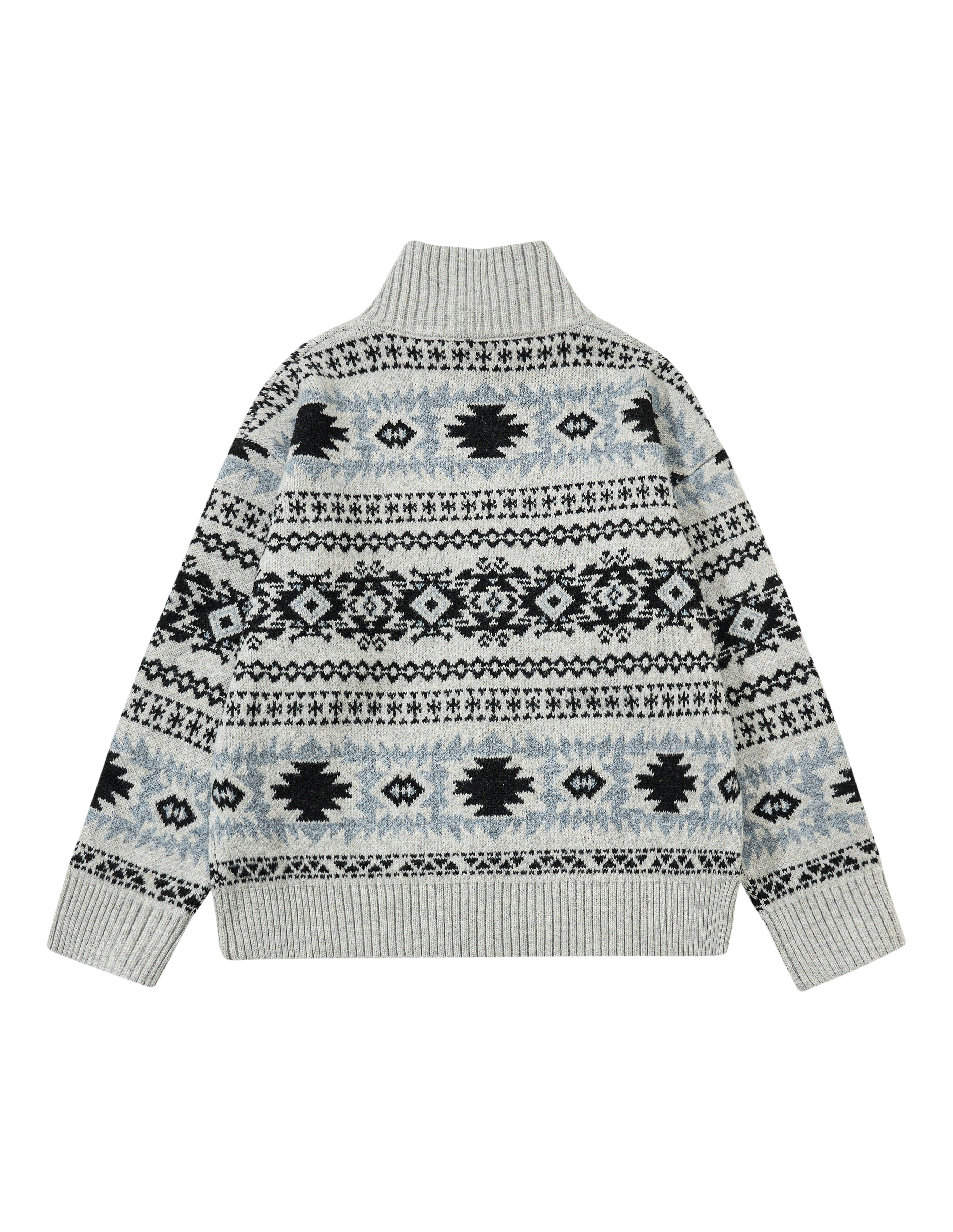 BAKYARDER Vintage Totem Jacquard Cardigan Sweater