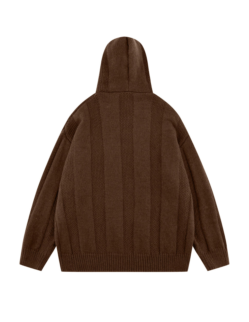 BAKYARDER Waffle Knit Hoodies Heavy Pullover Hooded Unisex Button Oversized Sweaters