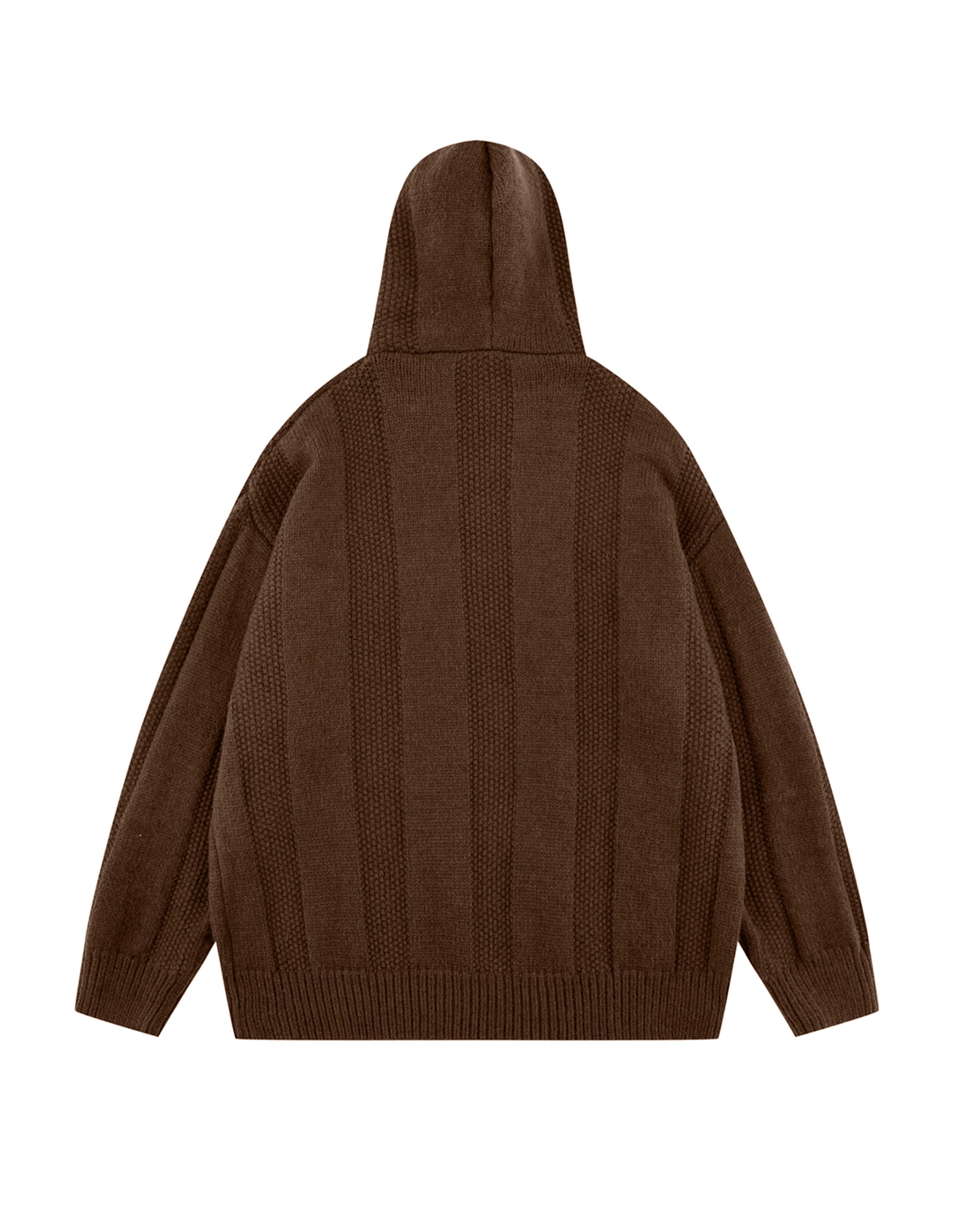 BAKYARDER Waffle Knit Hoodies Heavy Pullover Hooded Unisex Button Oversized Sweaters
