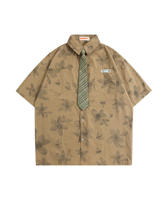 BAKYARDER Baroque Vintage Floral Short Sleeve T-Shirt