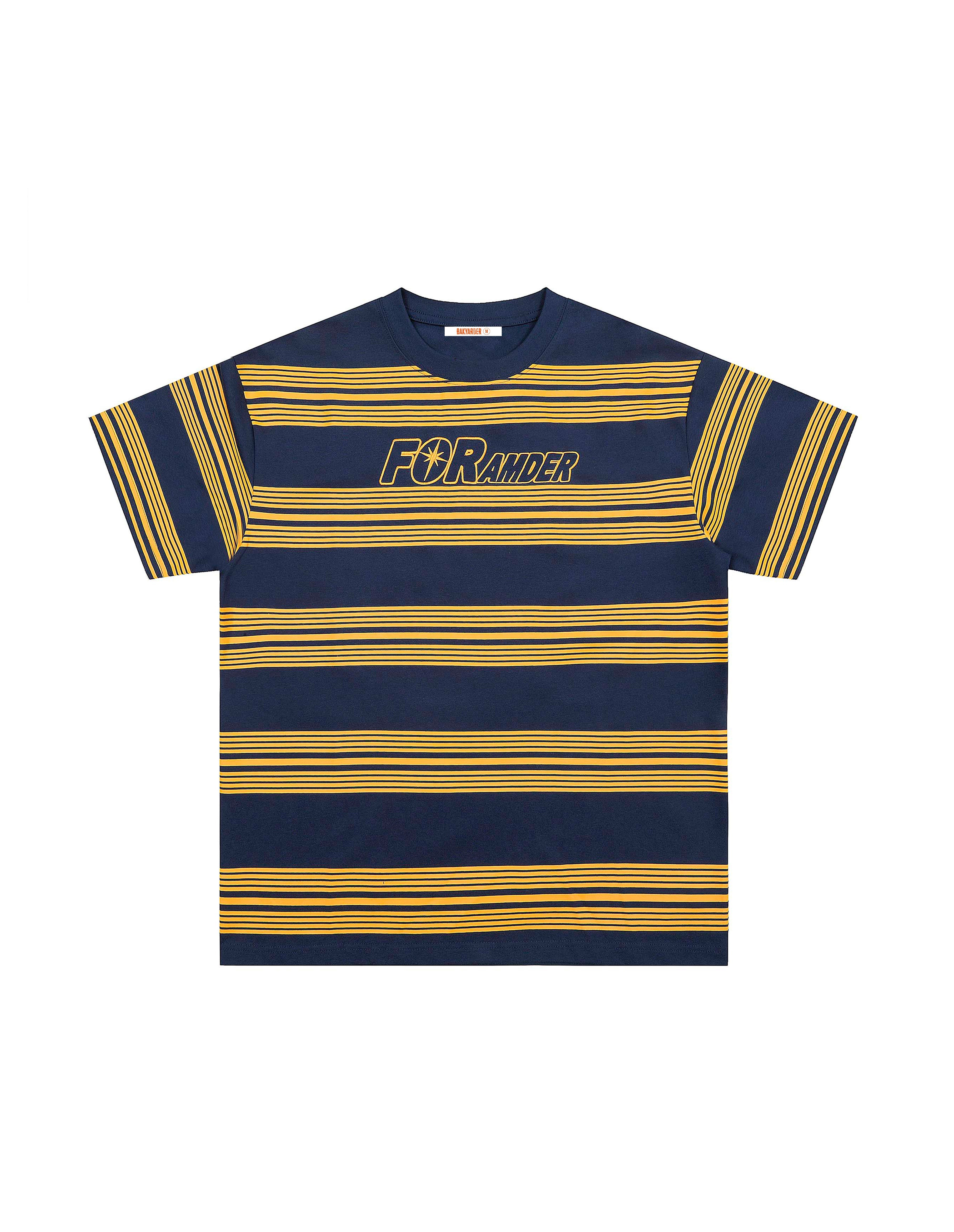 BAKYARDER Vintage Striped Letter T-Shirt