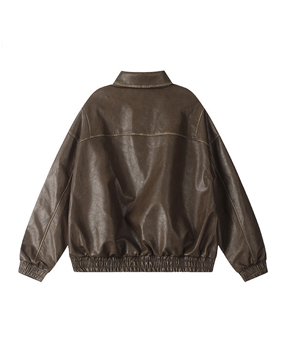 BAKYARDER Vintage PU Biker Jacket