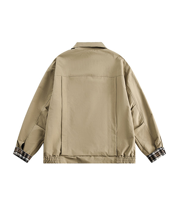 BAKYARDER  Vintage Collegiate Embroidered Plaid Jacket