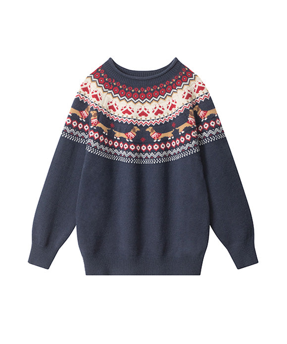 BAKYARDER  Vintage Dog Jacquard Sweater
