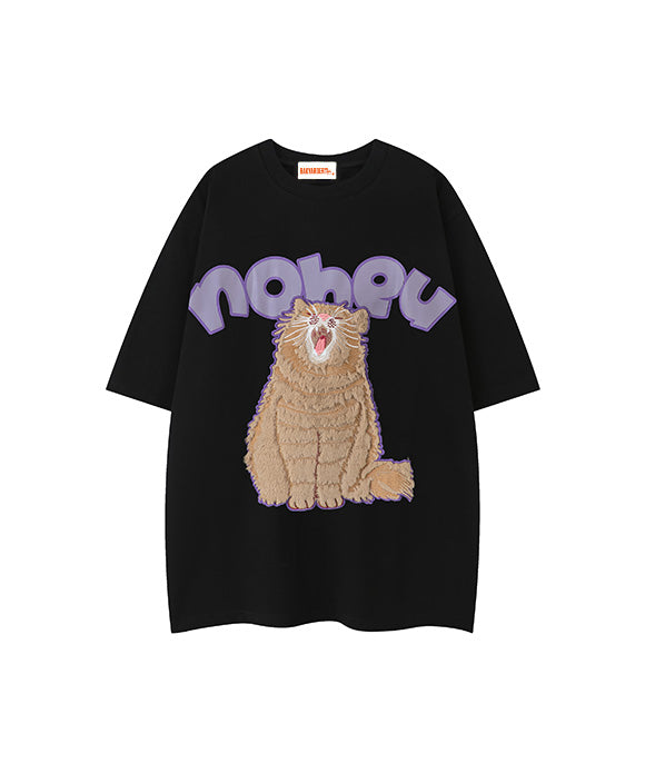 BAKYARDER  Cat Plush Short-Sleeve T-Shirt