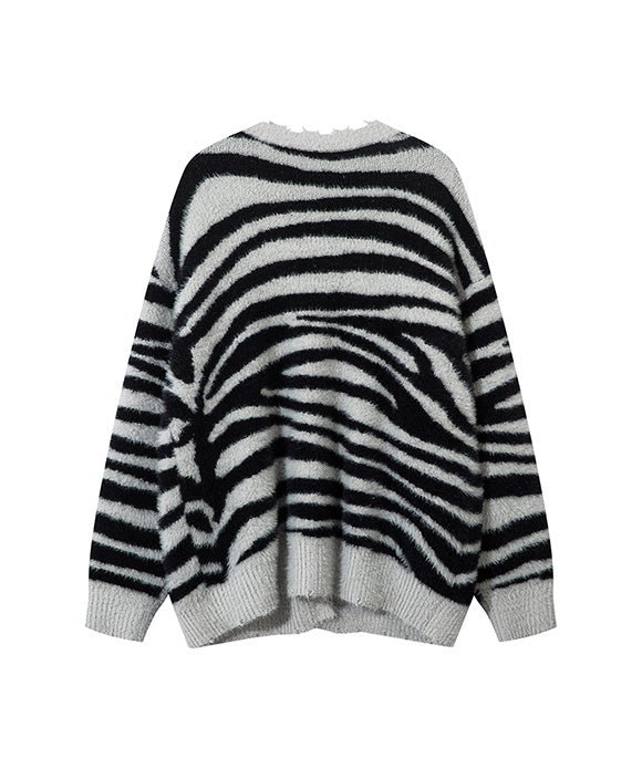 BAKYARDER Vintage Color Block Knit Cardigan