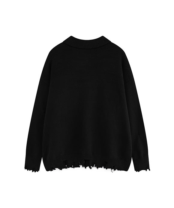 BAKYARDER Vintage Patchwork Distressed Cardigan