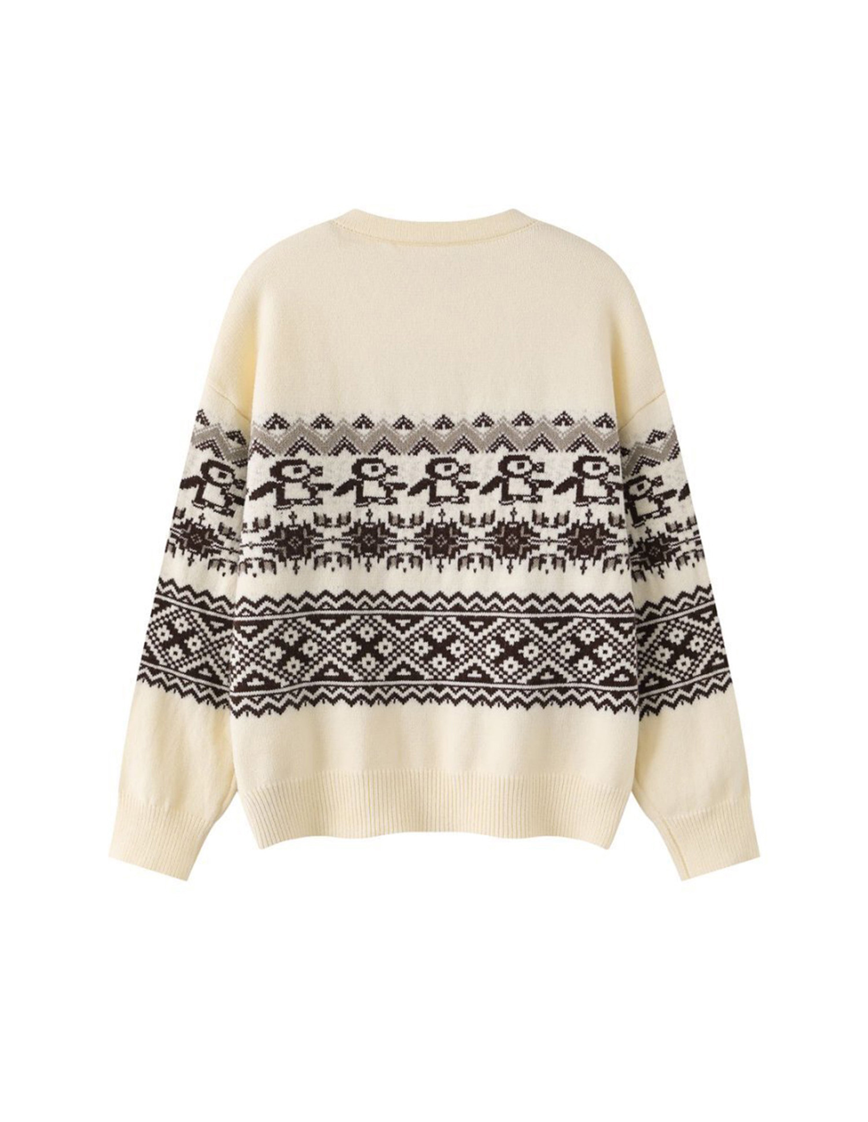 BAKYARDER Christmas Penguin Jacquard Sweater