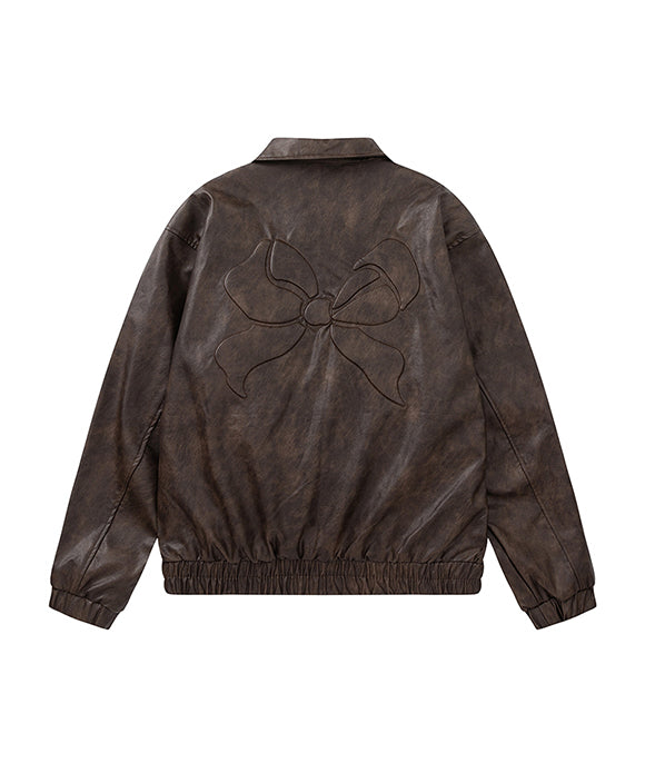 BAKYARDER  Vintage Suede Jacket with Bow Back