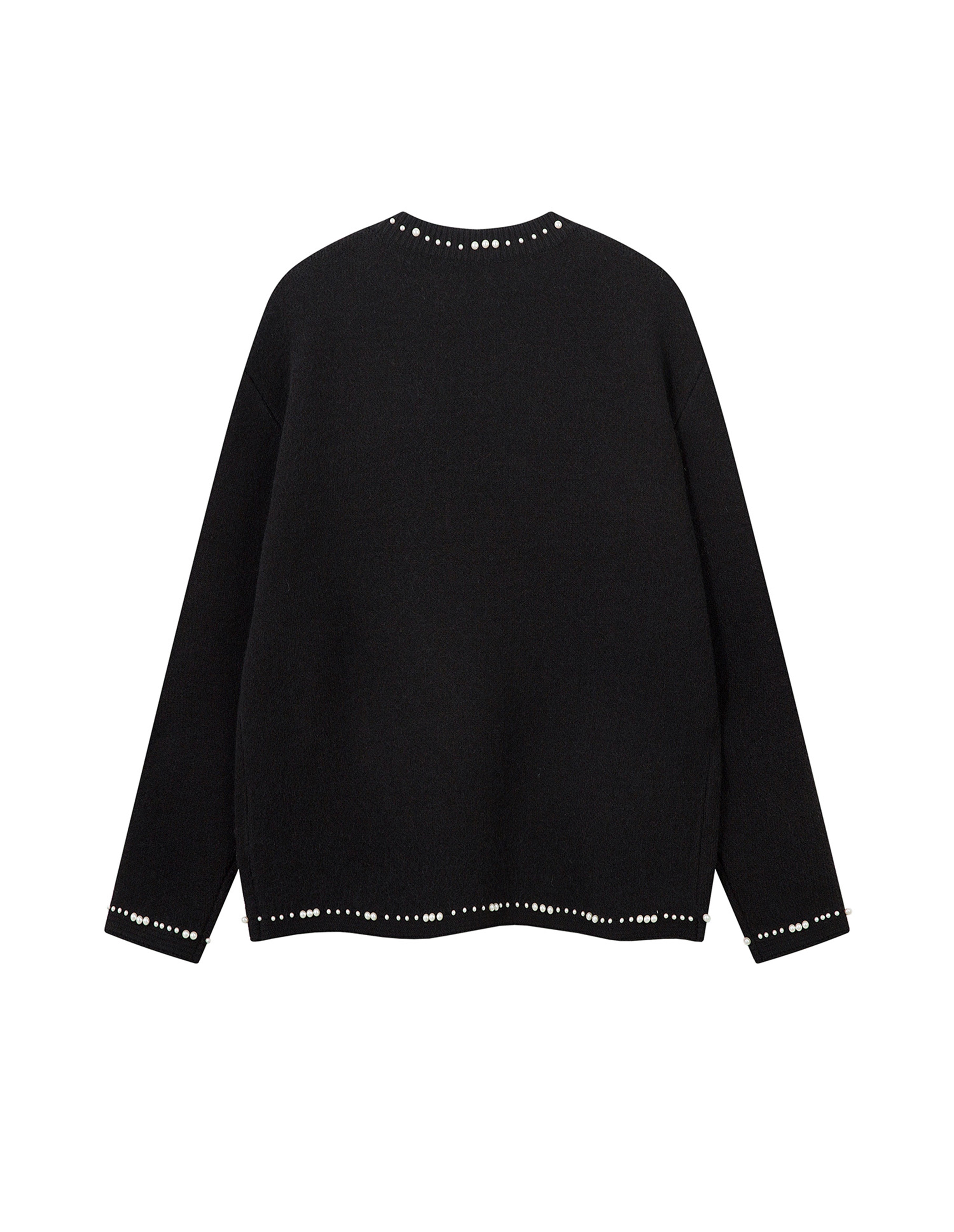 BAKYARDER Vintage Pearl Embroidered Cardigan Sweater