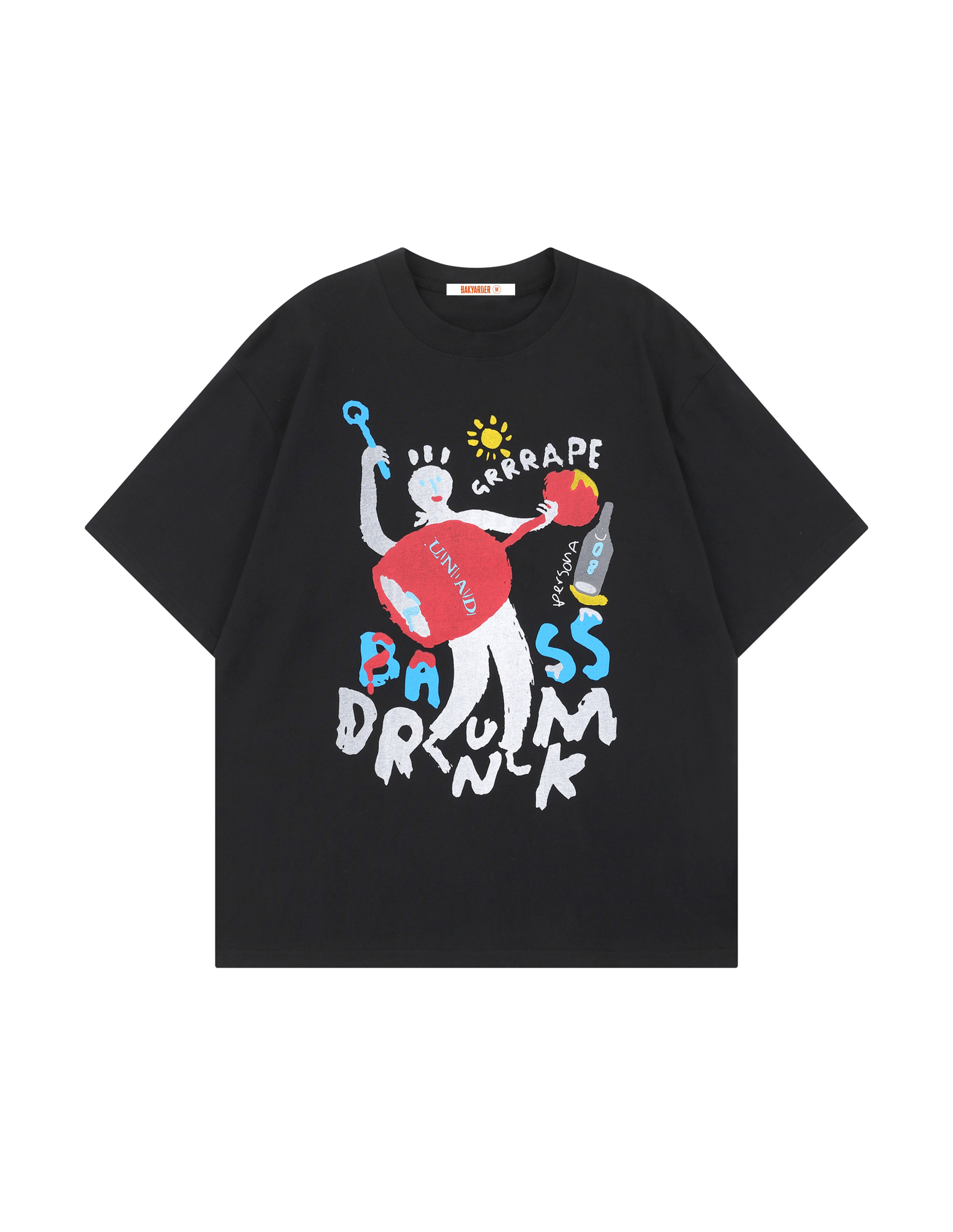 BAKYARDER Vintage Graffiti Print T-Shirt