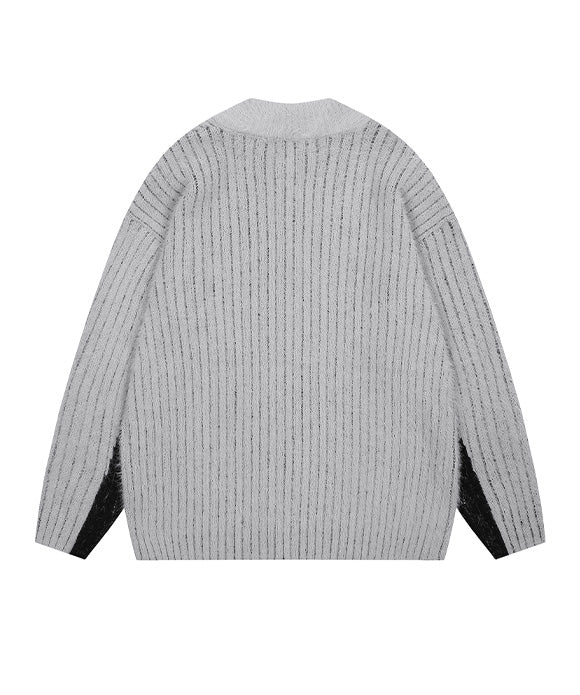 BAKYARDER Vintage Color Block Letter Star Sweater