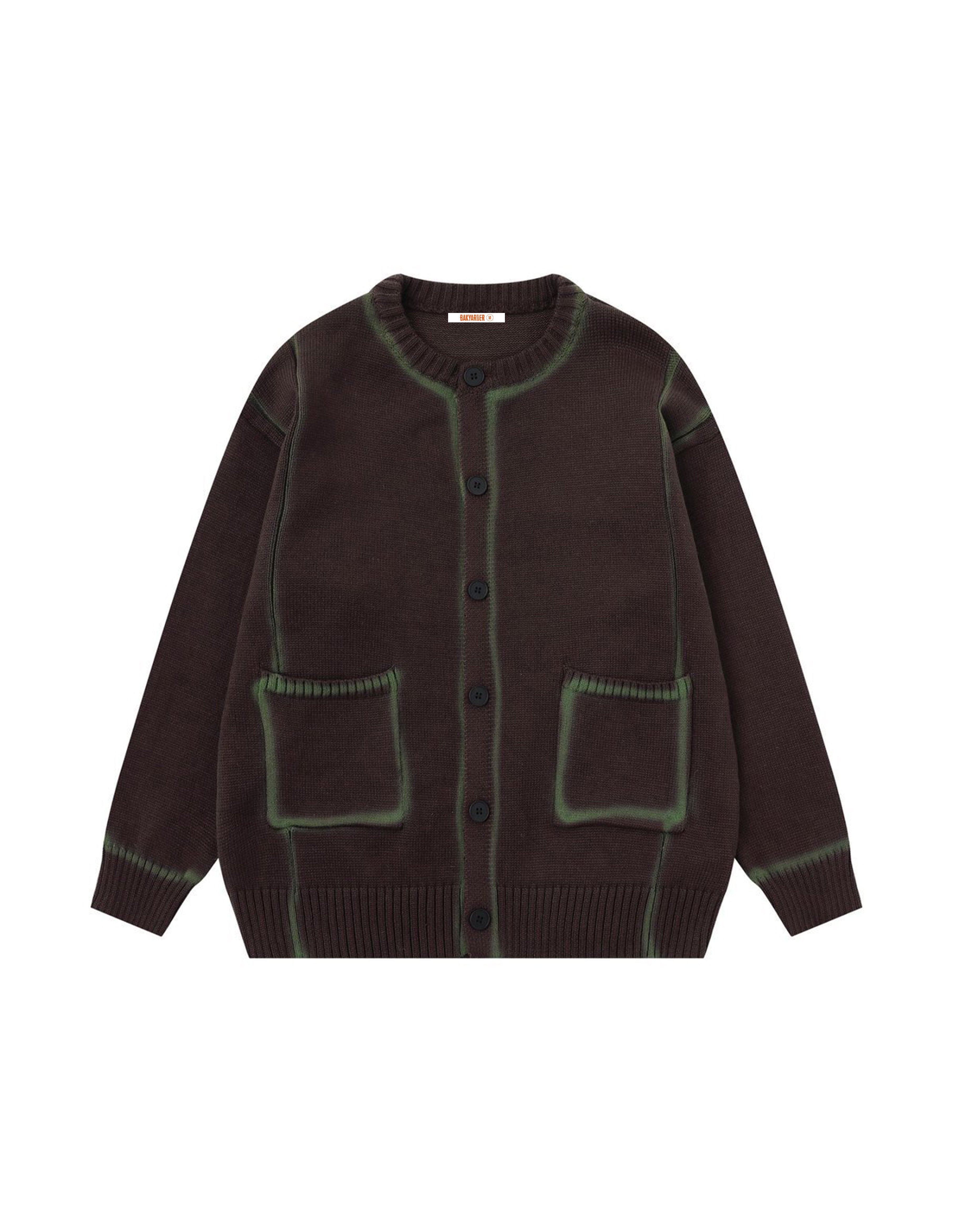 BAKYARDER Vintage Trimmed Cardigan Sweater