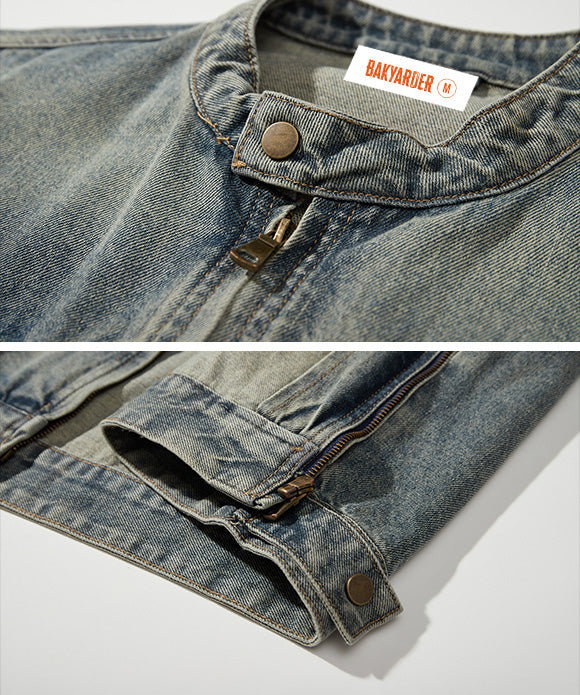 BAKYARDER Vintage Zipper Denim Jacket