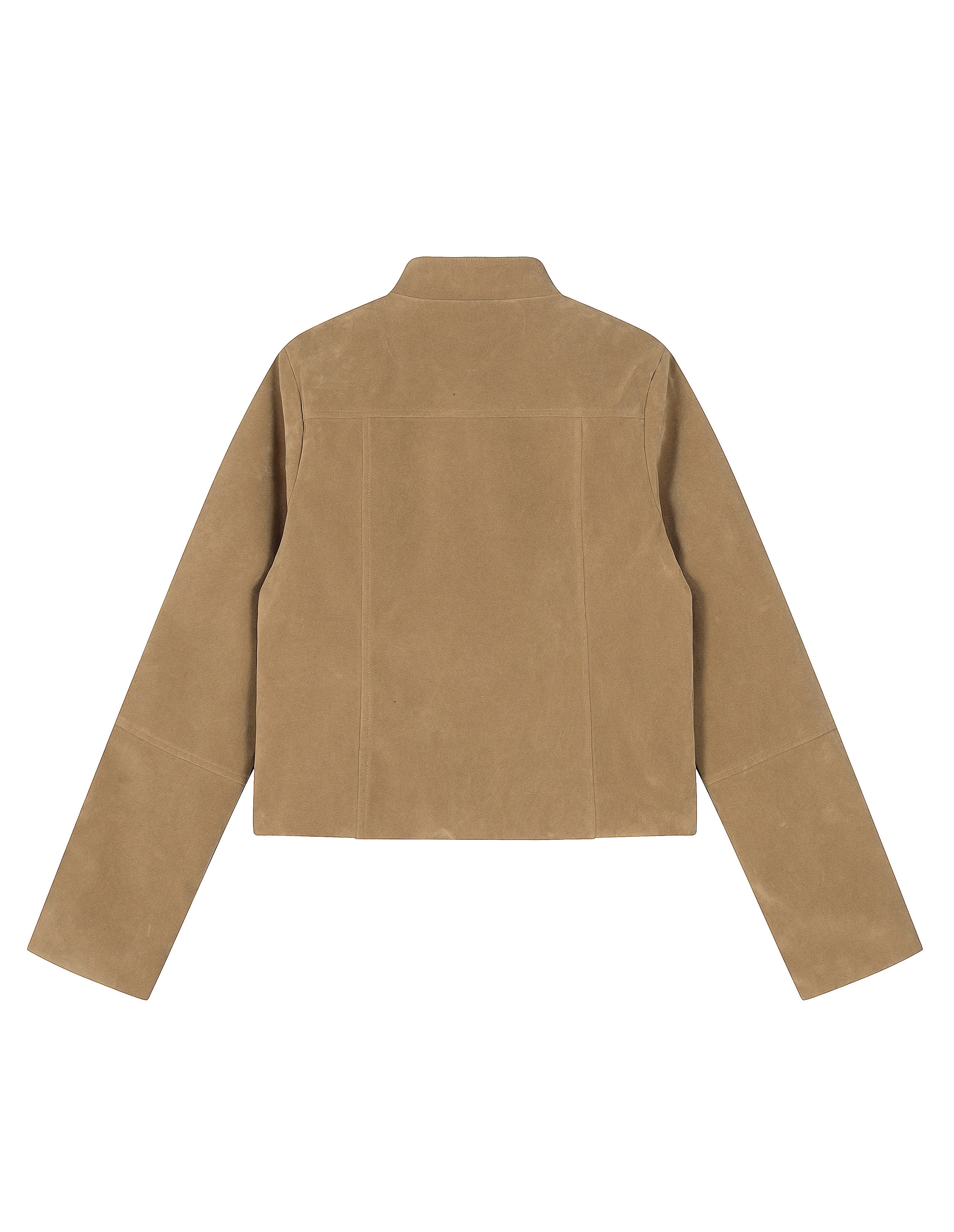 BAKYARDER Women's Vintage Suede Stand-Collar Short Jacket