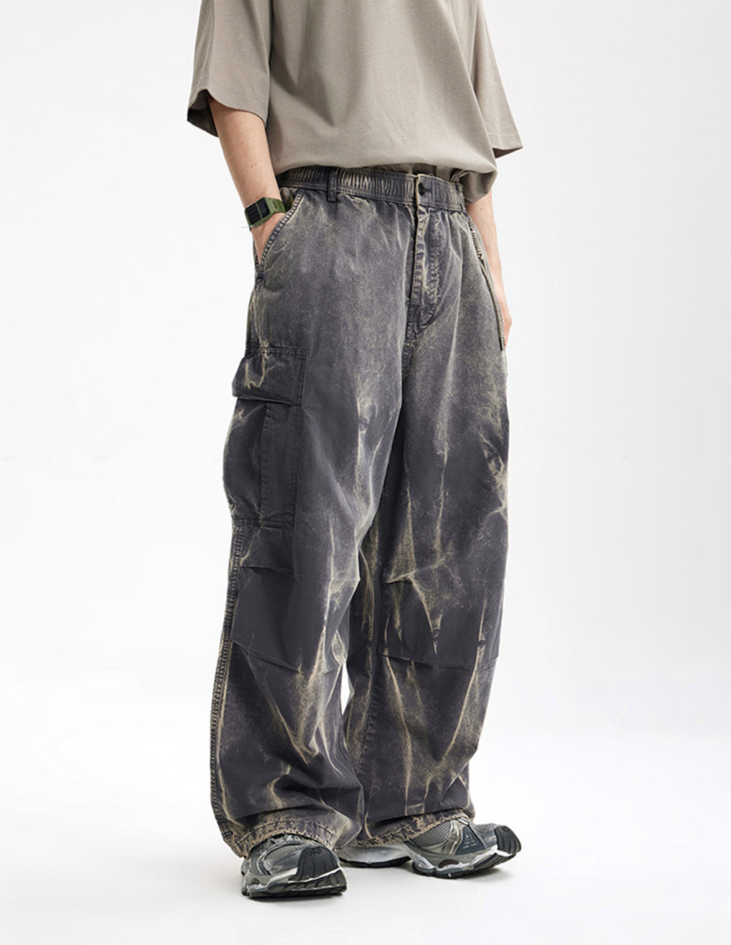 BAKYARDER Vintage Wall Texture Wash Cargo Pants
