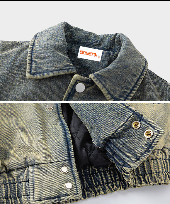 BAKYARDER Vintage Washed Contrast Padded Jacket