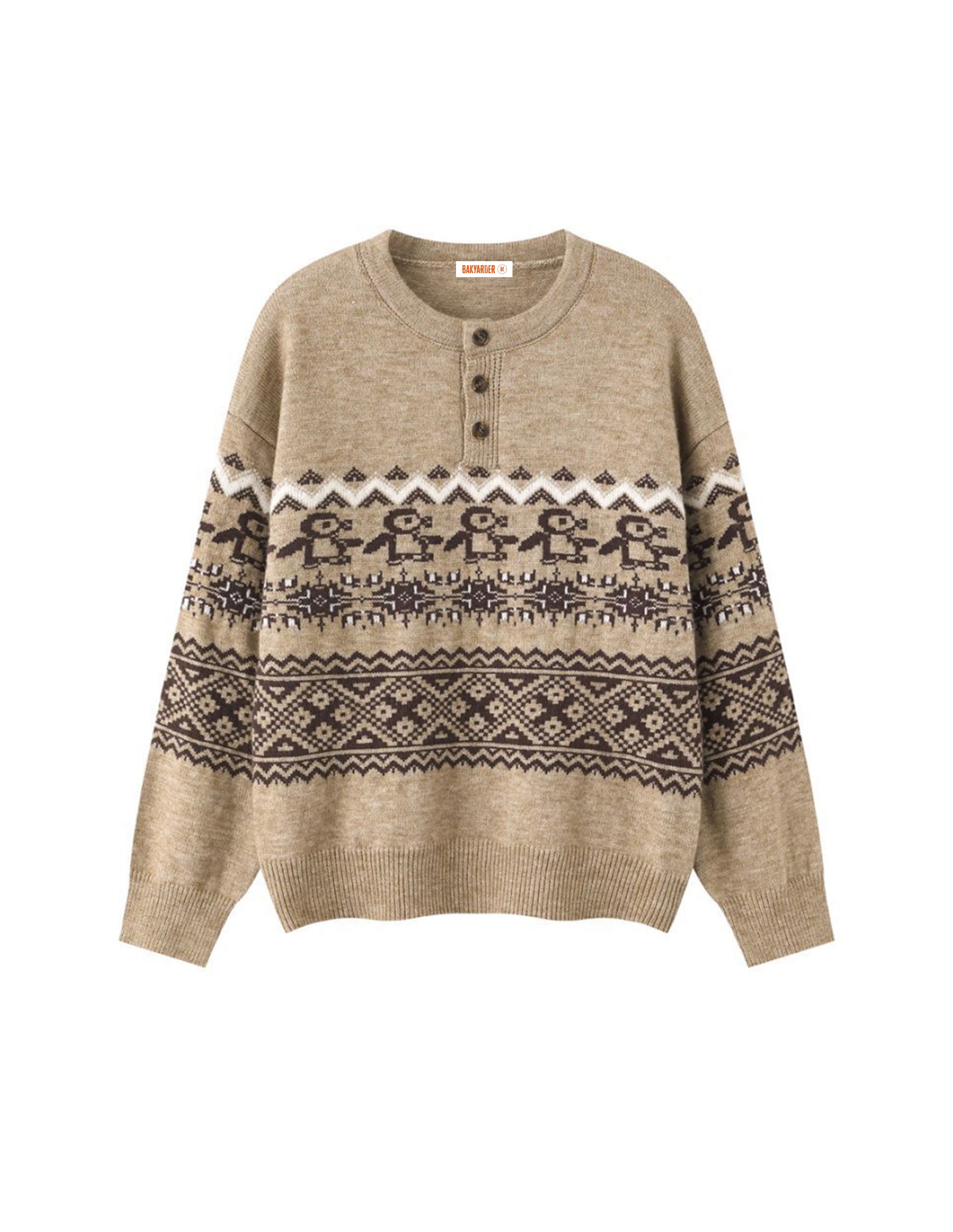 BAKYARDER Christmas Penguin Jacquard Sweater