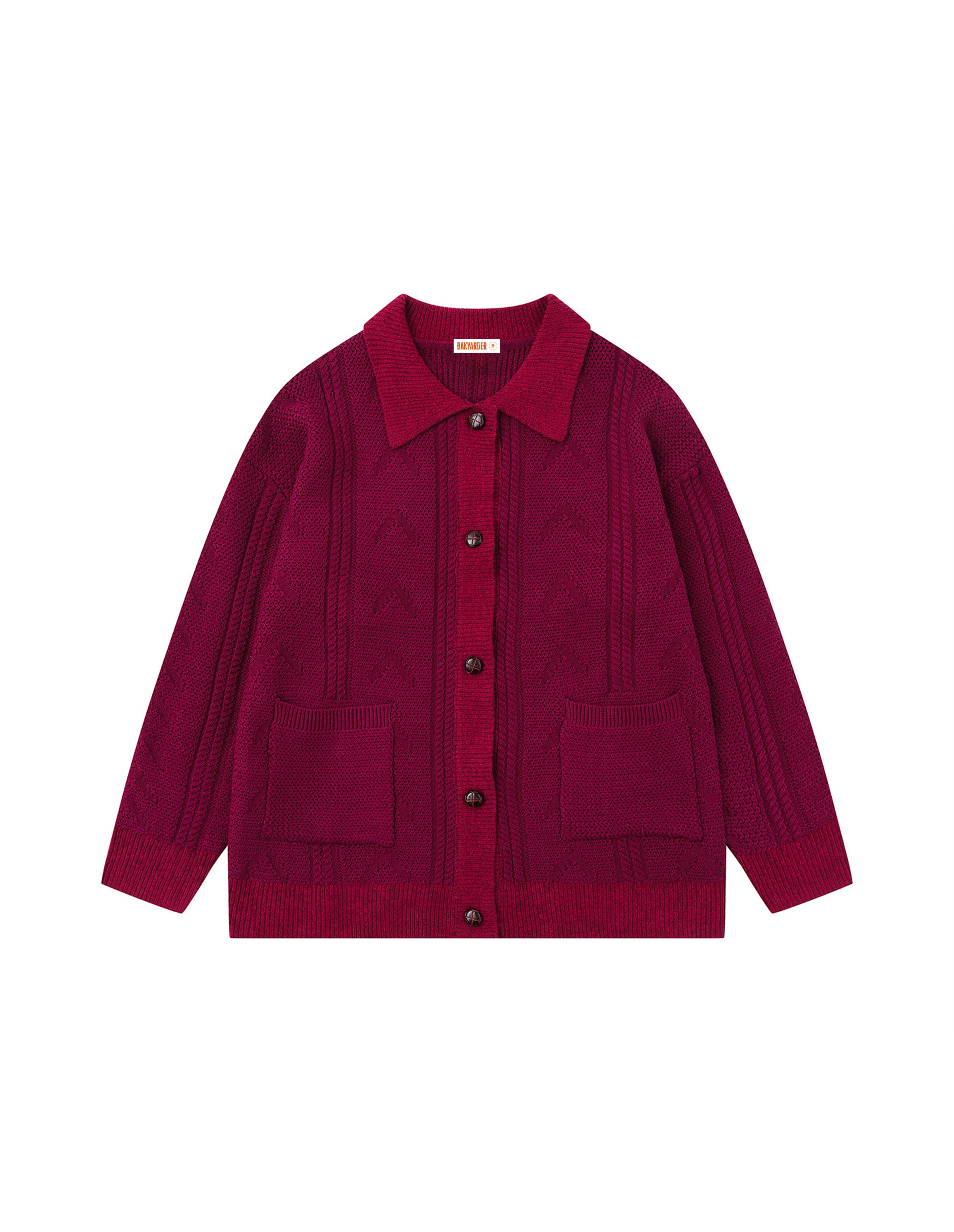 BAKYARDER Vintage Lapel Relaxed Cardigan Sweater