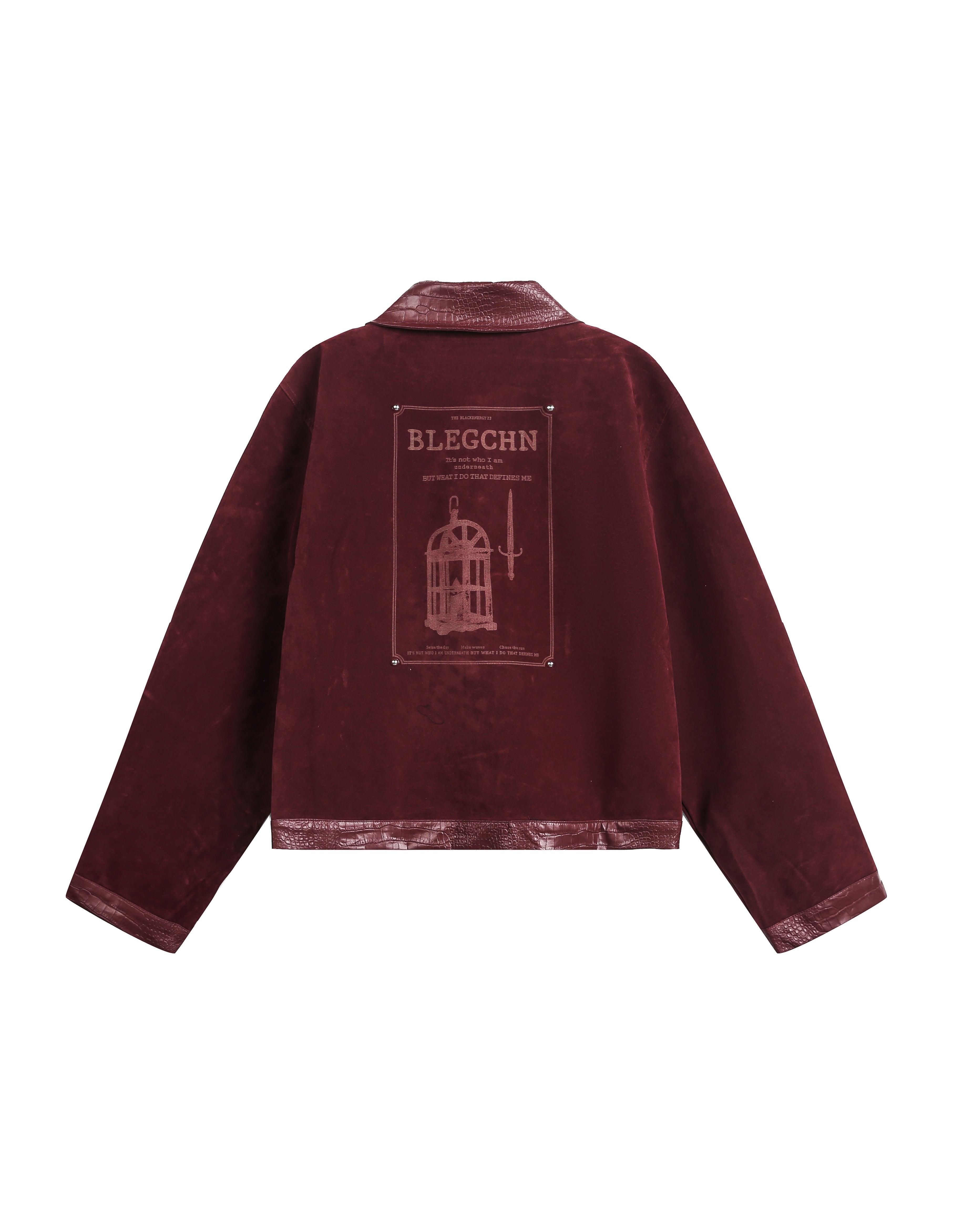 BAKYARDER Vintage Suede Snake Print Jacket