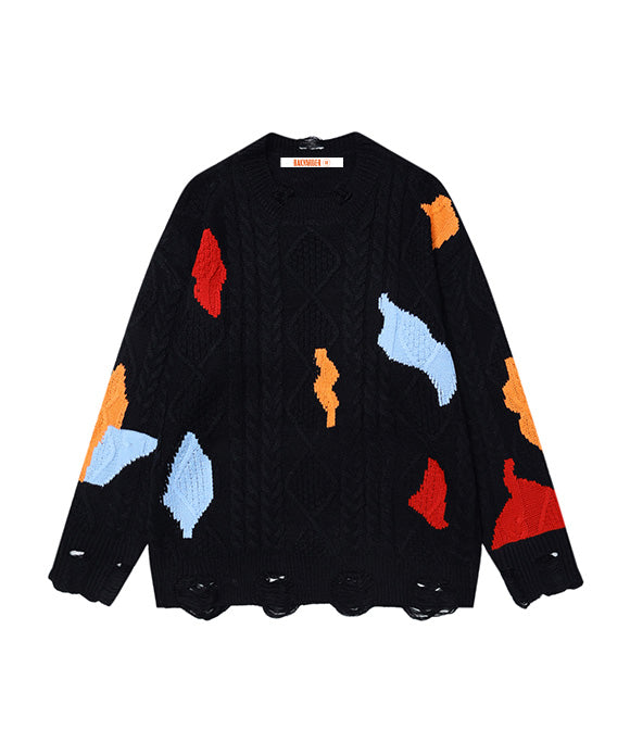 BAKYARDER Vintage Lazy Tie-Dye Sweater