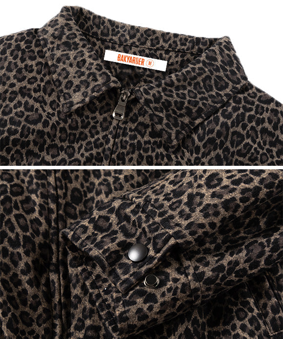 BAKYARDER Vintage Leopard Print Fleece-lined Jacket