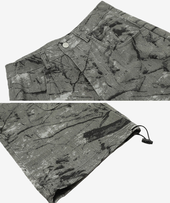 BAKYARDER  Vintage Gray Camo Cargo Pants