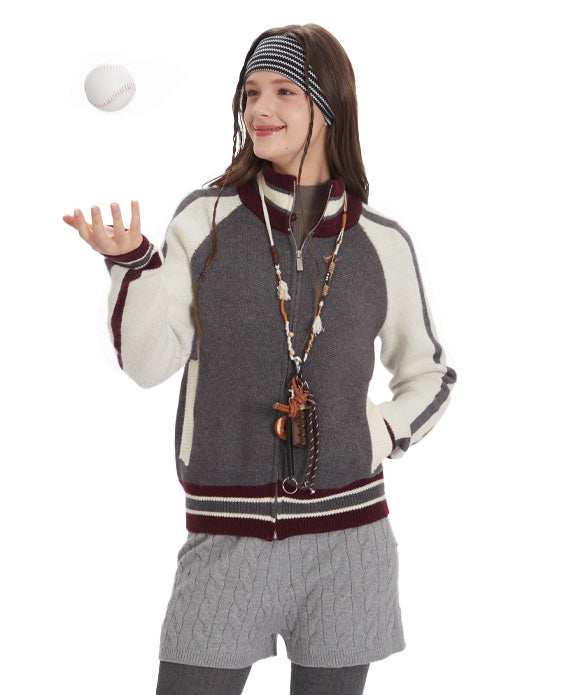 BAKYARDER  Vintage Color-blocked Cardigan Sweater