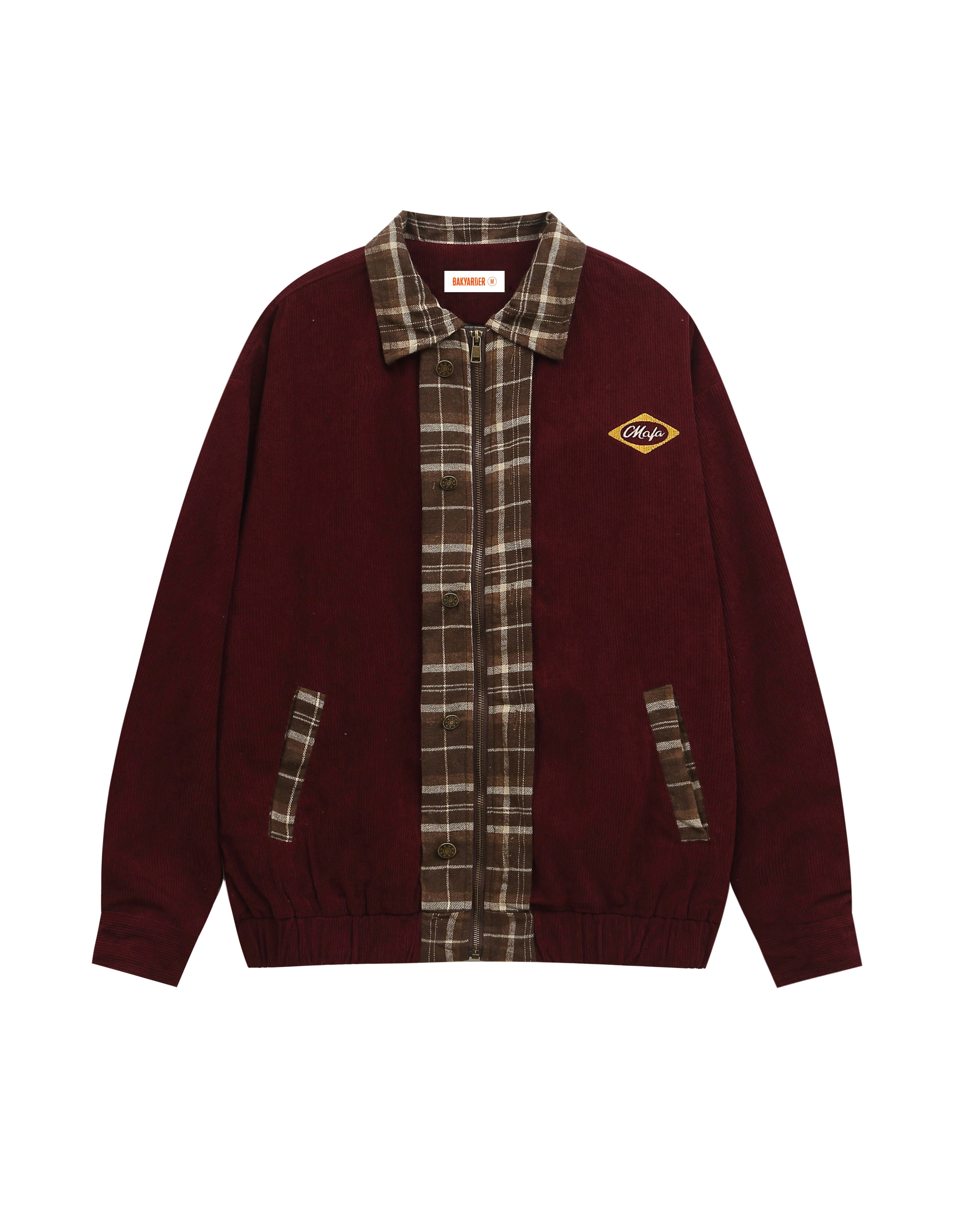 BAKYARDER Vintage Patchwork Plaid Collar Jacket