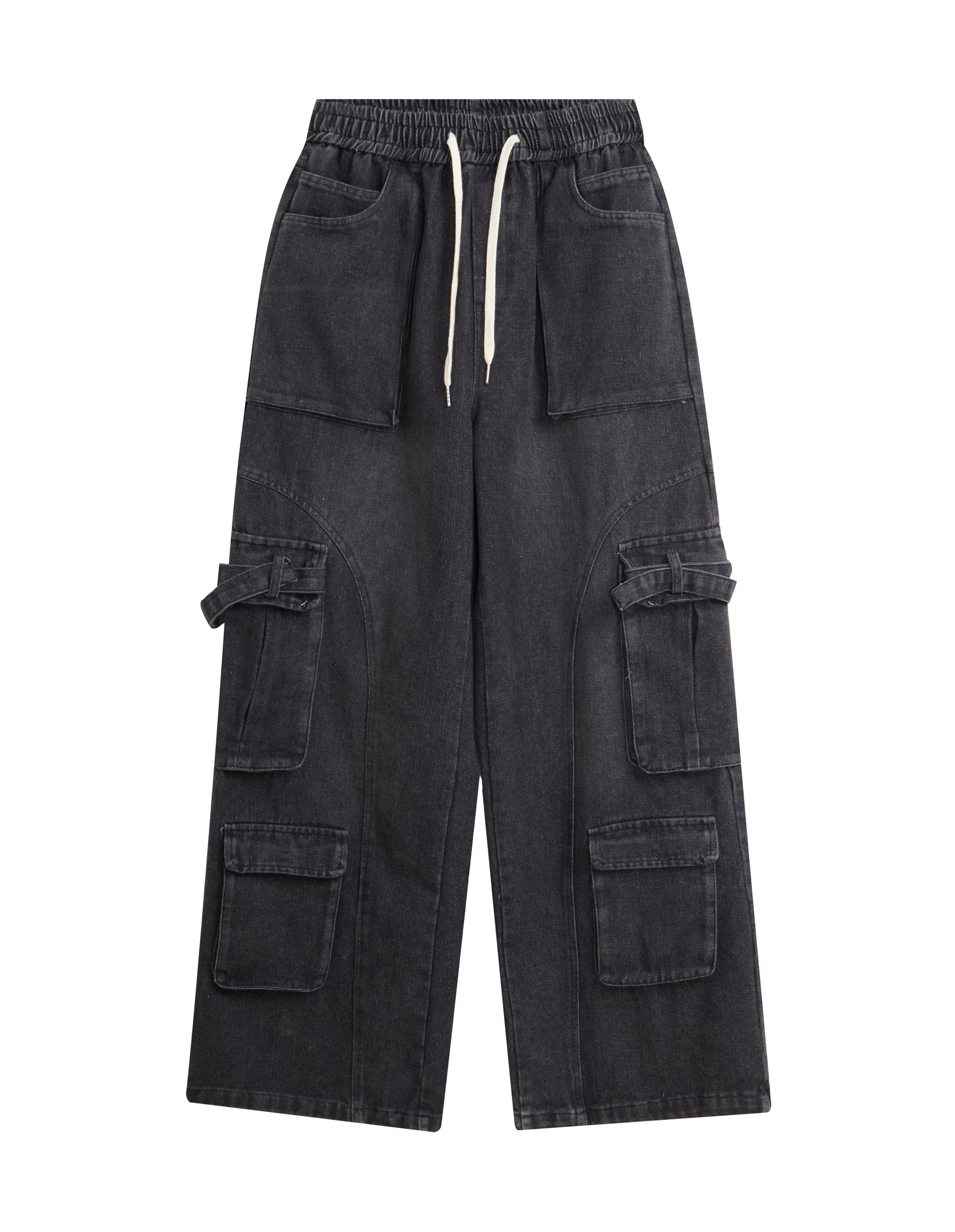 BAKYARDER High Street Distressed and Washed Workwear Denim Pants